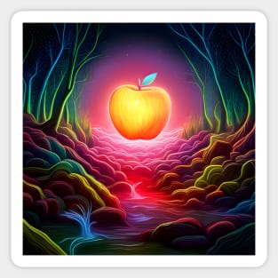 Neon Apple Sticker